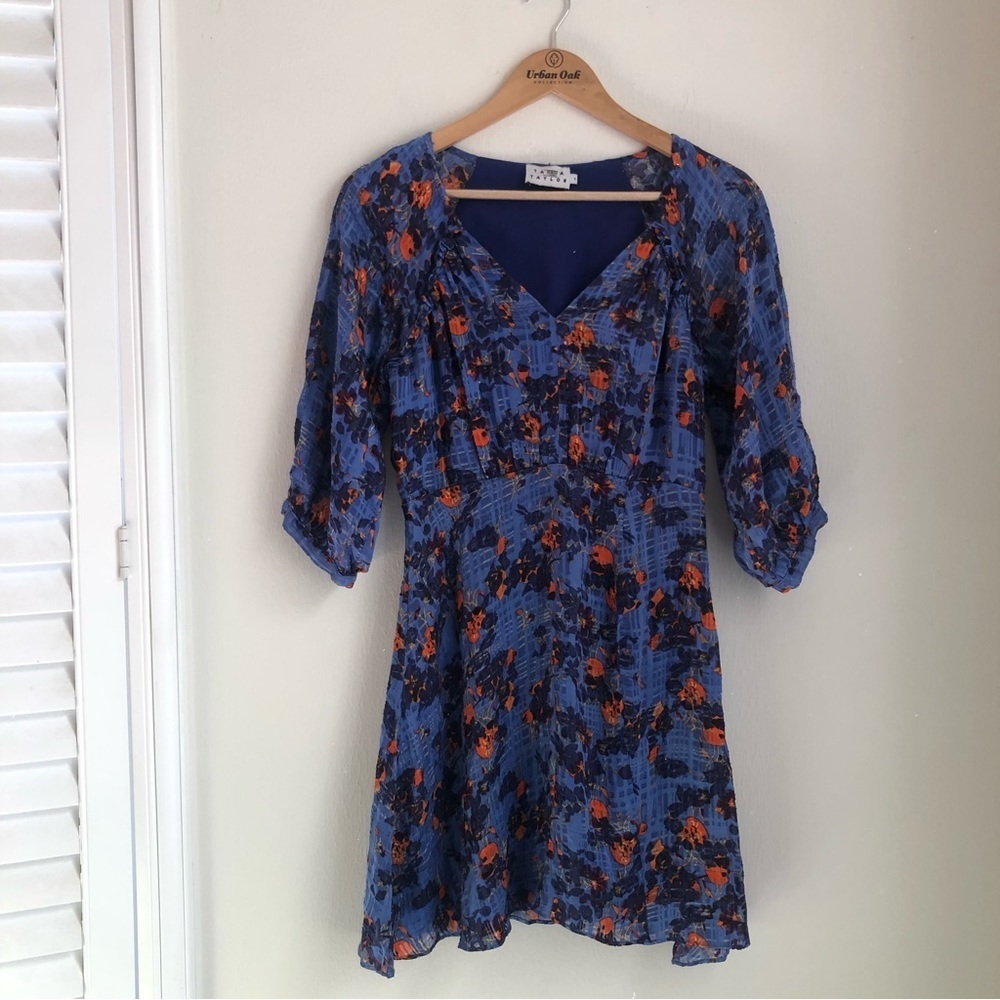 Tanya Taylor Size 2 Natalia Silk Floral A Line Casual Mini Dress - Picture 4 of 9